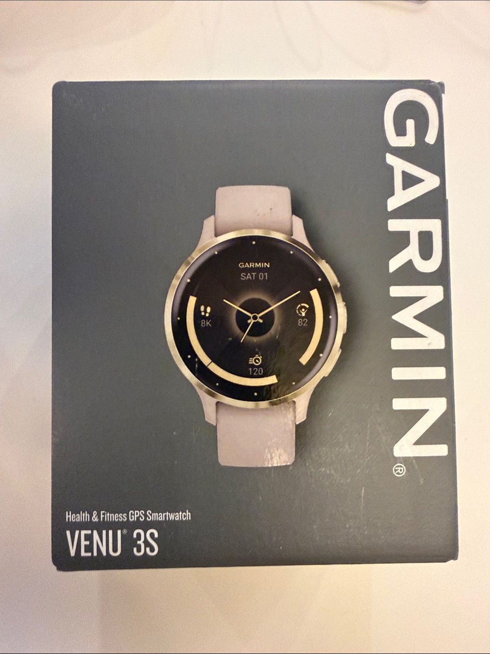 garmin Venu 3S Smartwatch - French Gray with Gold Bezel